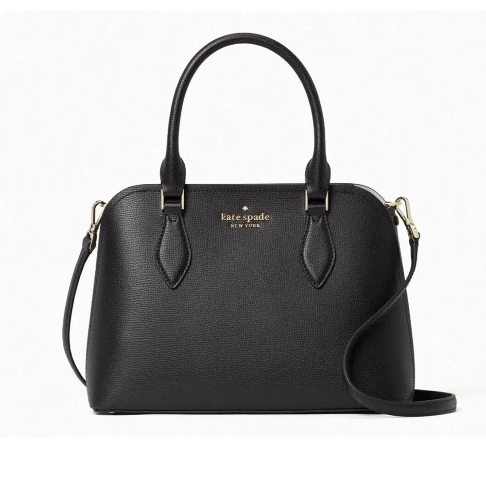 New Kate Spade Crosbody Satchel Leather Black Handbag Darcy